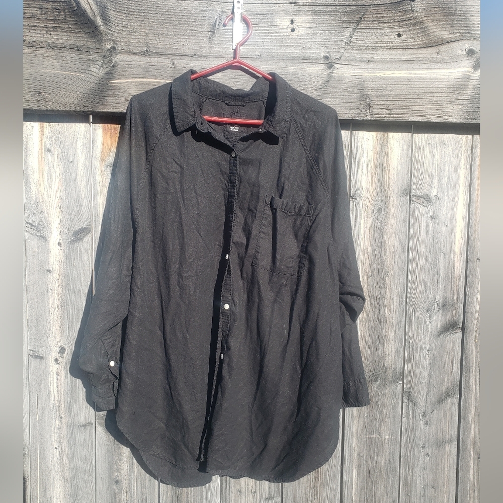 AERIE Linen/Viscose Button Down Shirt